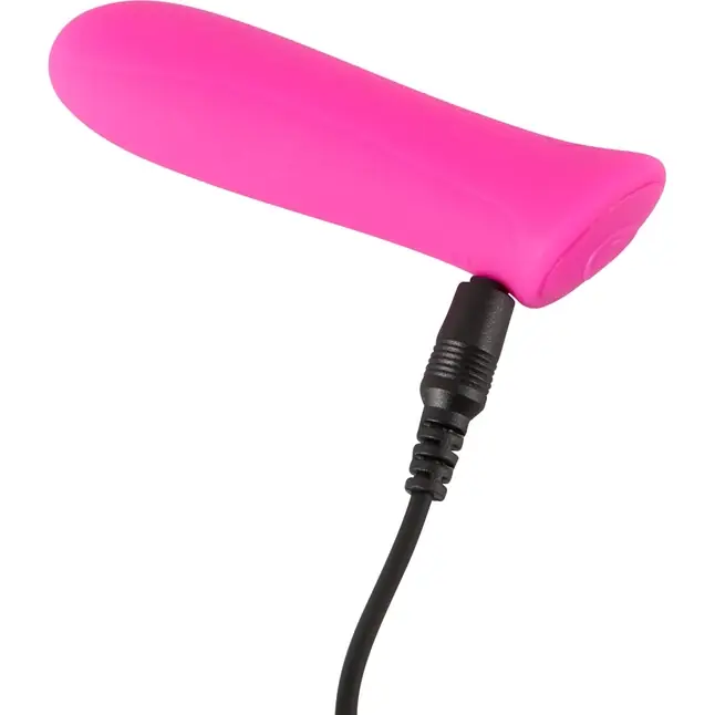 Розовый мини-вибромассажер Rechargeable Power - 8,5 см - Sweet Smile. Фотография 5.