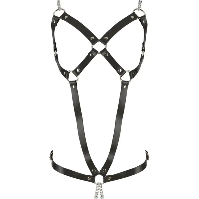 Черная кожаная упряжь Leather Harness - Zado. Фотография 3.