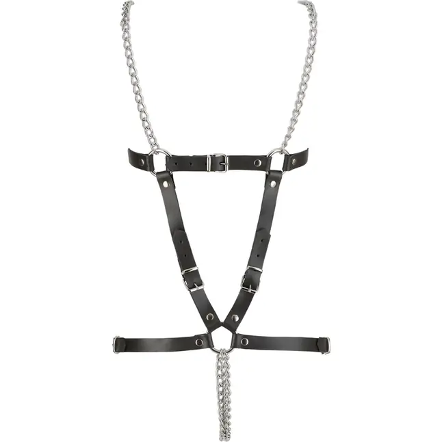Черная кожаная упряжь Leather Harness - Zado. Фотография 4.