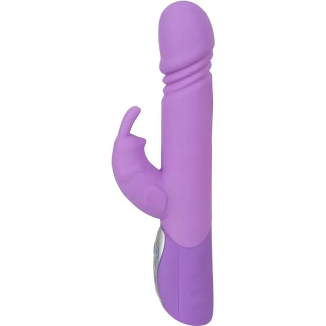 Фиолетовый вибратор Push Vibrator с возвратно-поступательными движениями - 25 см - Smile. Фотография 2.