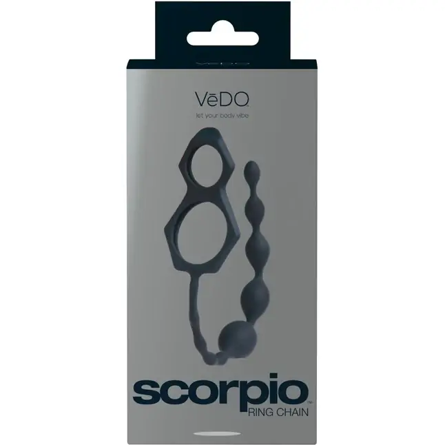 Эрекционные кольца с анальной цепочкой VeDO Scorpio. Фотография 4.