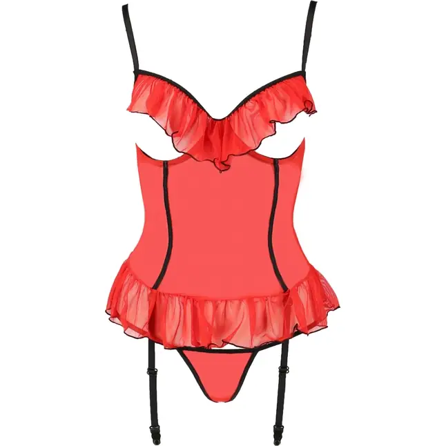 Пикантный полупрозрачный корсаж Cherry с открытым лифом. Фотография 3.
