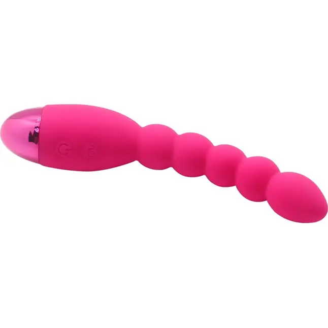 Розовый анальный вибростимулятор Lovers Beads - 19 см.. Фотография 3.