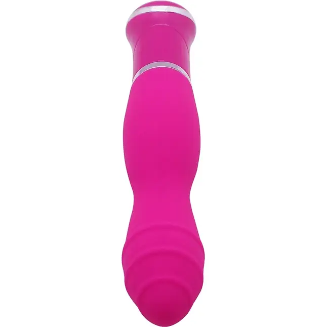 Розовый вибратор ECSTASY Rippled Vibe - 19,5 см. Фотография 4.