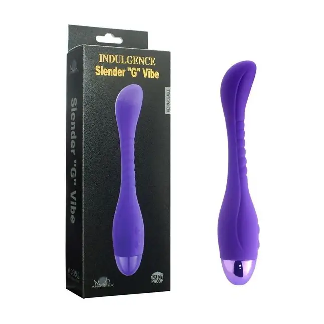Фиолетовый вибратор INDULGENCE Slender G Vibe - 21 см. Фотография 3.