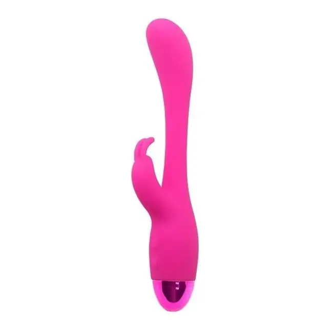 Розовый вибратор INDULGENCE Elated Rabbit - 23 см