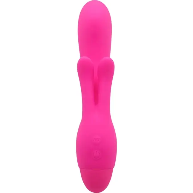 Розовый вибратор INDULGENCE Frolic Bunny - 18,5 см. Фотография 2.
