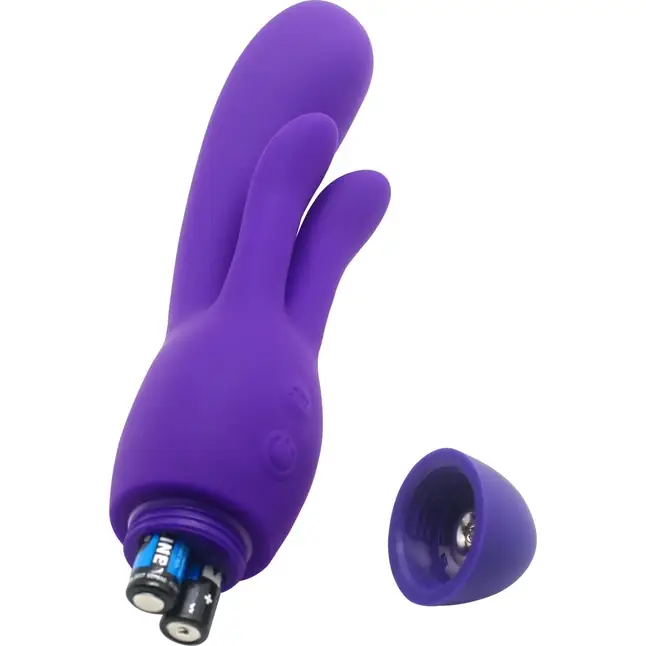 Фиолетовый вибратор INDULGENCE Frolic Bunny - 18,5 см. Фотография 5.