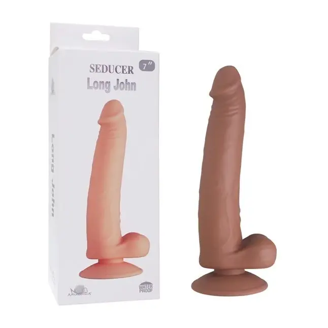 Коричневый фаллоимитатор SEDUCER Long John - 21,5 см. Фотография 3.
