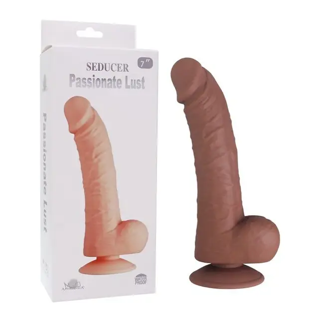 Коричневый фаллоимитатор SEDUCER Passionate Lust - 22 см. Фотография 3.