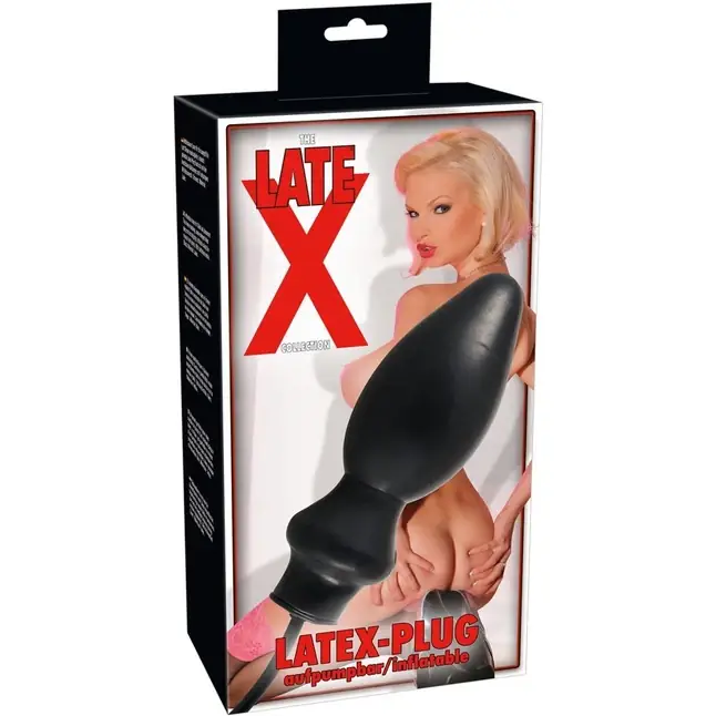 Надувная анальная втулка Latex-Plug - 20 см - Late X. Фотография 3.