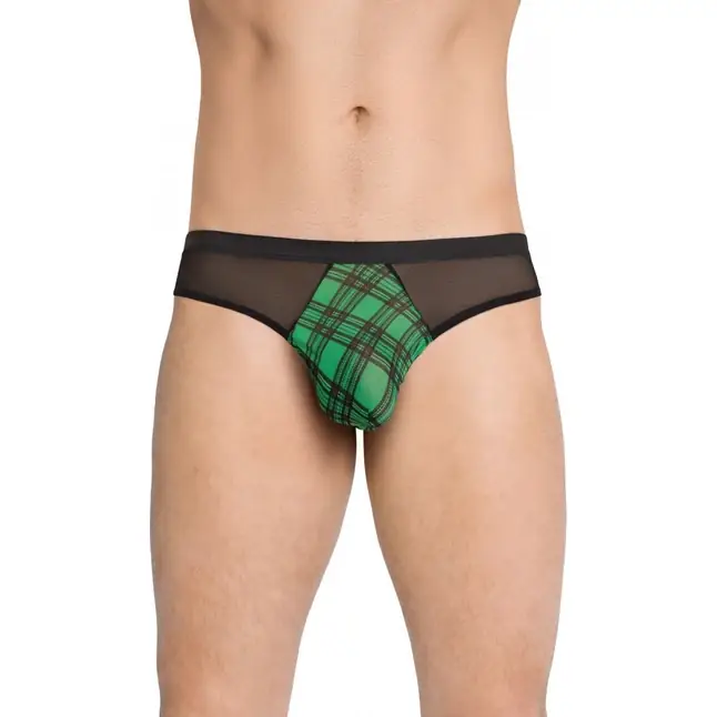 Черные мужские трусы с клетчатой вставкой по центру - Men s collection