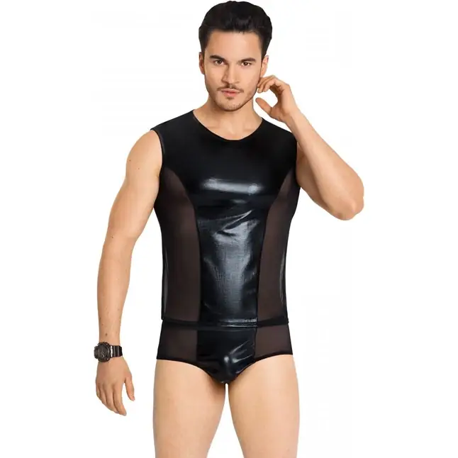Соблазнительный костюм с wet-look вставками - Men s collection