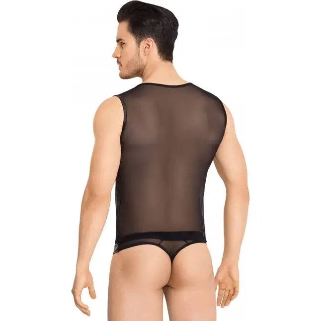 Эротический мужской костюм-сетка с молнией - Men s collection. Фотография 2.