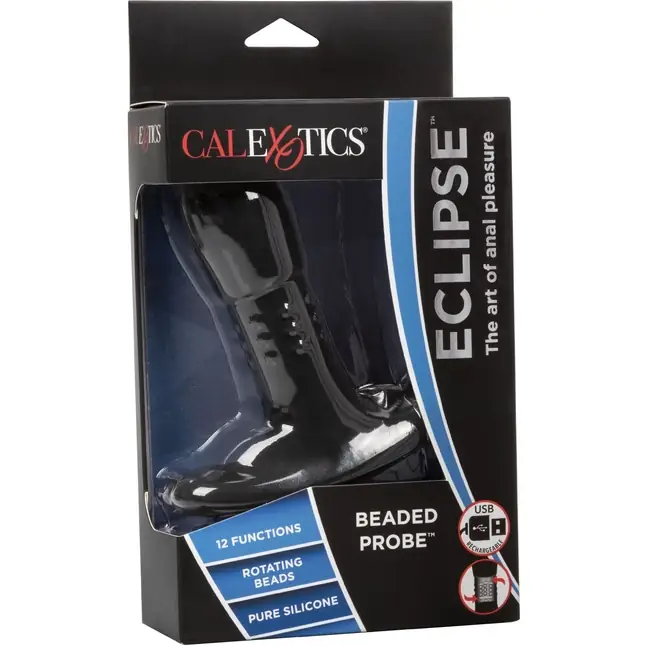 Черный массажер простаты Eclipse Beaded Probe - 12,75 см - Eclipse. Фотография 10.