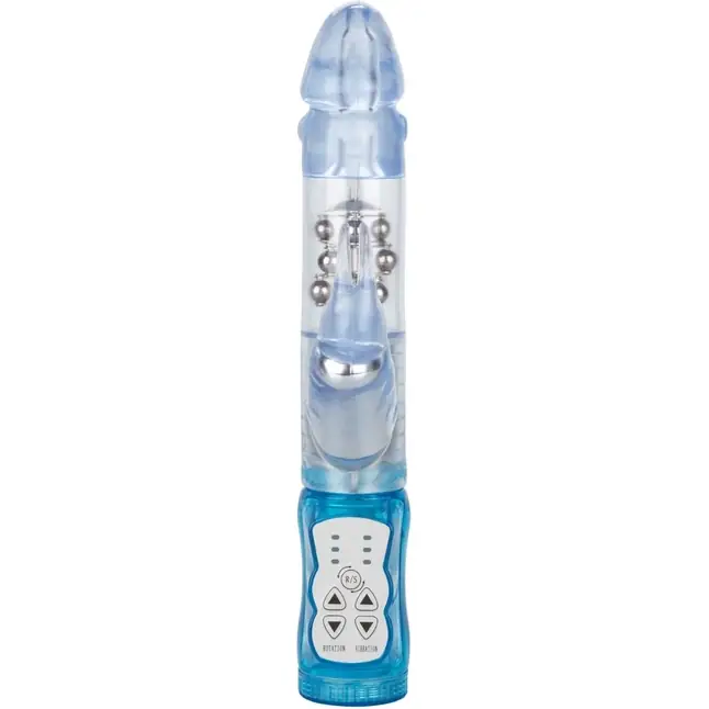 Голубой вибромассажер-кролик Waterproof Jack Rabbit - 24 см - Jack Rabbits. Фотография 2.