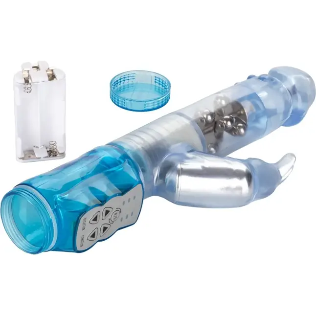 Голубой вибромассажер-кролик Waterproof Jack Rabbit - 24 см - Jack Rabbits. Фотография 6.