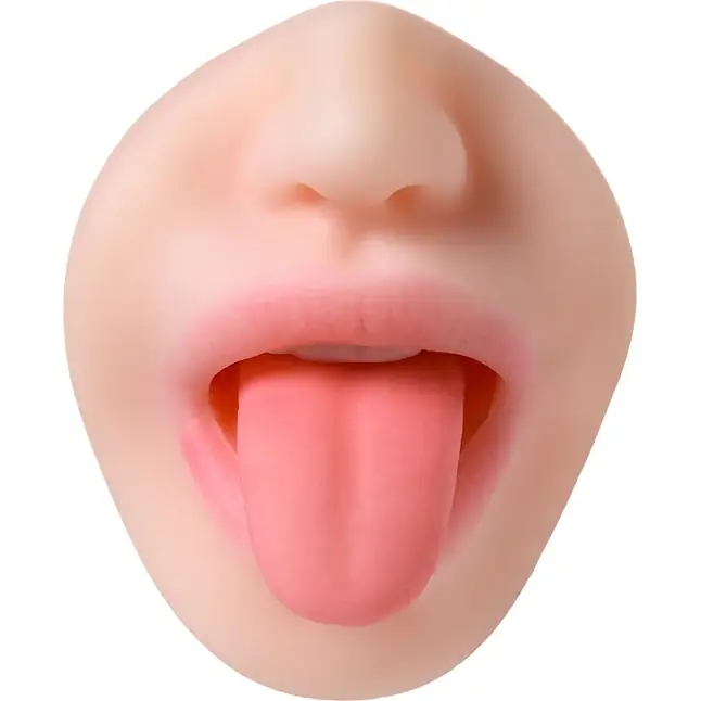 Телесный двусторонний мастурбатор Fruity Tongue - ротик и вагина - Juicy Pussy. Фотография 4.