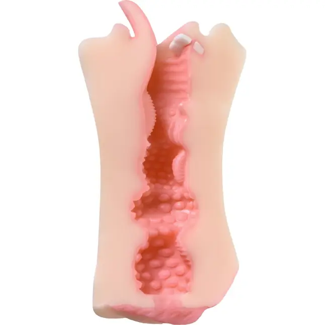 Телесный двусторонний мастурбатор Fruity Tongue - ротик и вагина - Juicy Pussy. Фотография 7.
