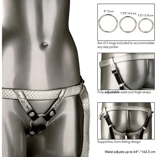 Золотистые трусики для фиксации насадок The Regal Duchess - Her Royal Harness. Фотография 4.