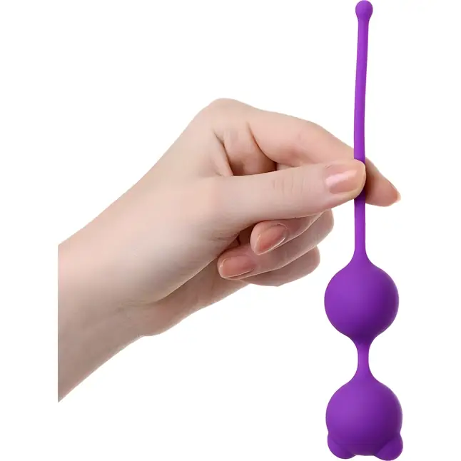 Фиолетовые вагинальные шарики A-Toys с ушками. Фотография 2.