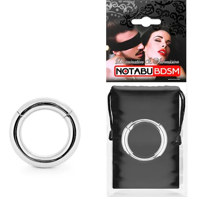 Серебристое большое эрекционное кольцо на магнитах - NOTABU. Фотография 3.