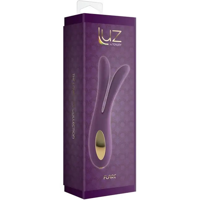 Фиолетовый сплит-вибромассажёр Flare Bunny - 16 см - LUZ. Фотография 2.
