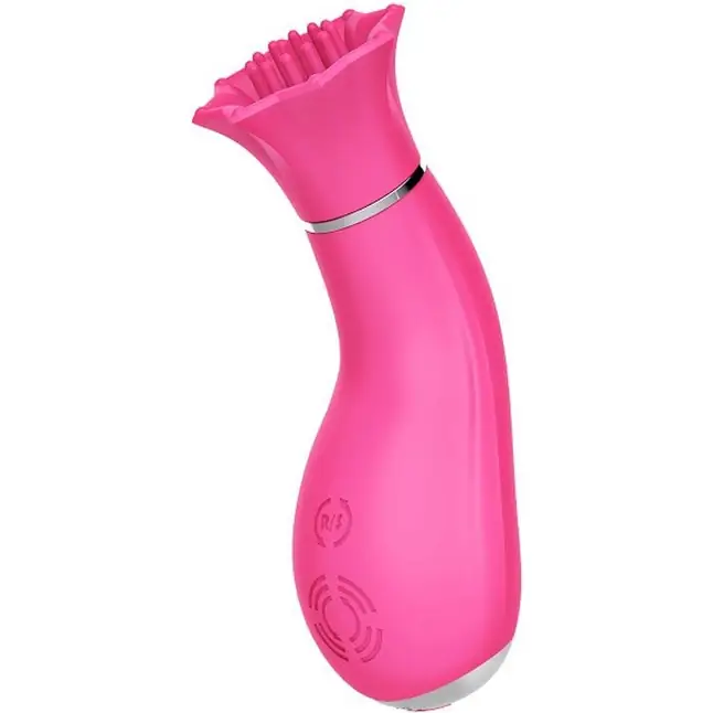 Розовый клиторальный вибратор Betty с вращением