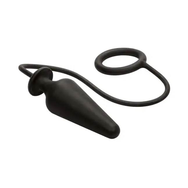 Черное эрекционное кольцо с анальной пробкой Dr. Joel Kaplan Silicone Probe Ring - Dr. Joel Kaplan. Фотография 2.
