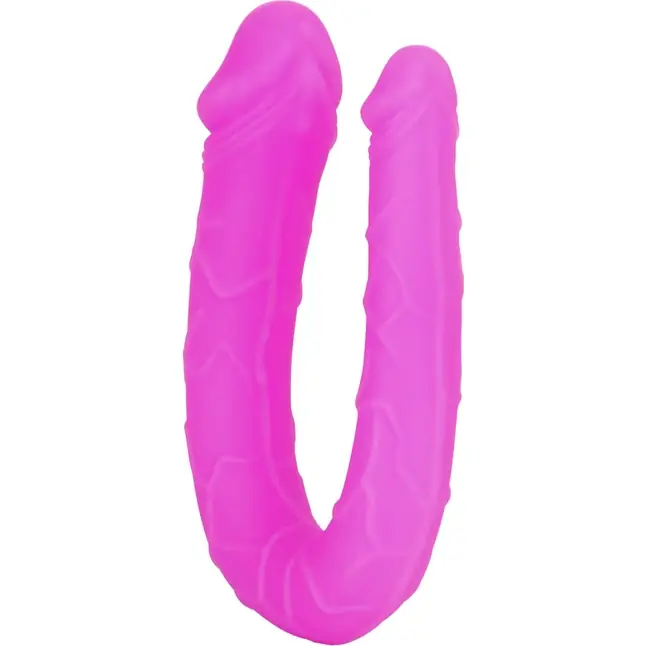 Розовый двусторонний фаллоимитатор Silicone Double Dong AC/DC - 30,5 см. Фотография 3.