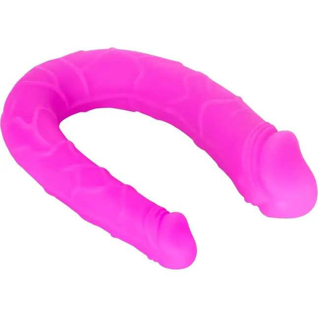 Розовый двусторонний фаллоимитатор Silicone Double Dong AC/DC - 30,5 см. Фотография 4.