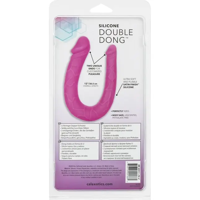 Розовый двусторонний фаллоимитатор Silicone Double Dong AC/DC - 30,5 см. Фотография 8.