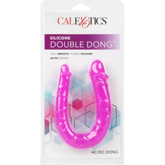 Розовый двусторонний фаллоимитатор Silicone Double Dong AC/DC - 30,5 см. Фотография 9.