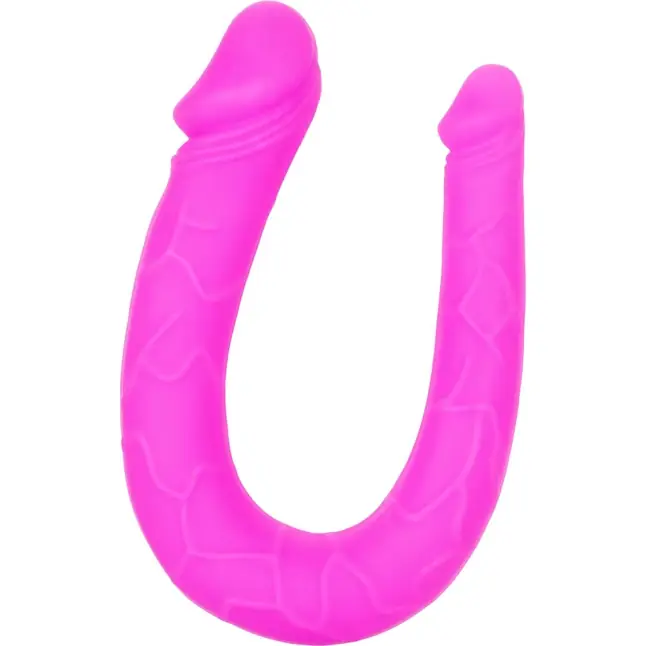 Розовый двусторонний фаллоимитатор Silicone Double Dong AC/DC - 30,5 см