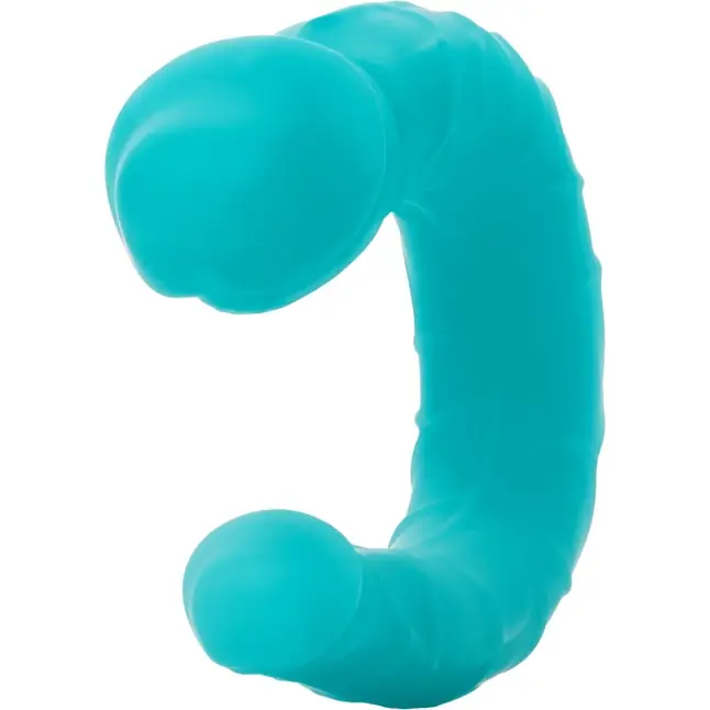 Бирюзовый двусторонний фаллоимитатор Silicone Double Dong AC/DC - 30,5 см. Фотография 4.