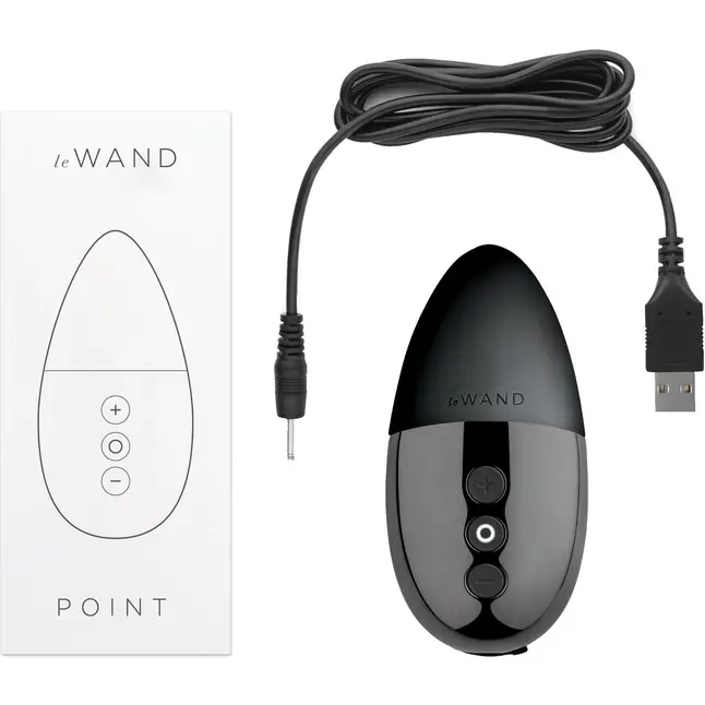 Чёрный утяжеленный премиум-вибратор Le Wand Point. Фотография 5.