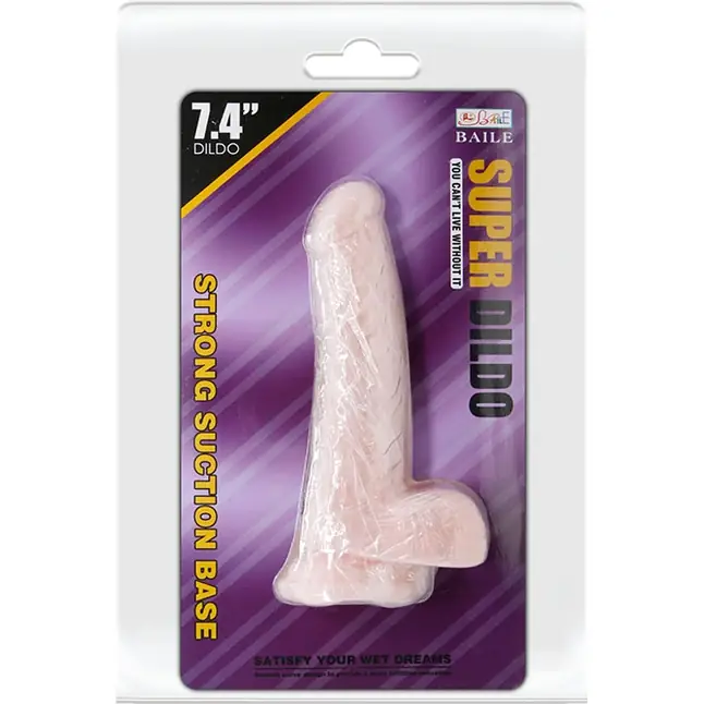 Телесный фаллоимитатор с присоской Super Dildo - 18,8 см. Фотография 5.