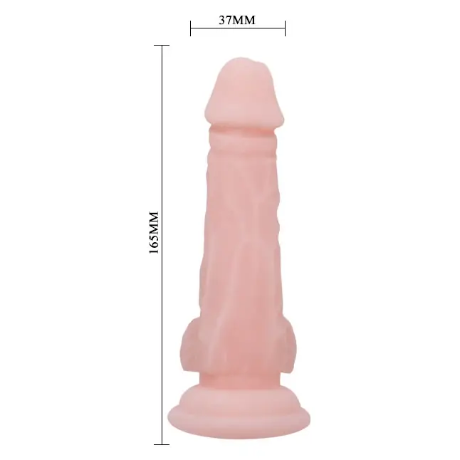 Телесный фаллоимитатор на присоске Super Dildo - 16,5 см. Фотография 4.