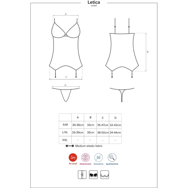 Изящный корсаж Letica из прозрачной вуали - Sexy. Фотография 5.