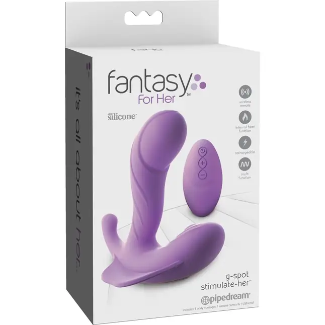 Сиреневый вибратор для зоны G с пультом ДУ G-Spot Stimulate-Her - Fantasy For Her. Фотография 11.
