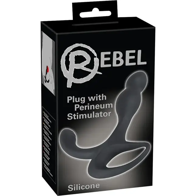 Черный силиконовый стимулятор простаты Plug with Perineum Stimulator - You2Toys. Фотография 6.