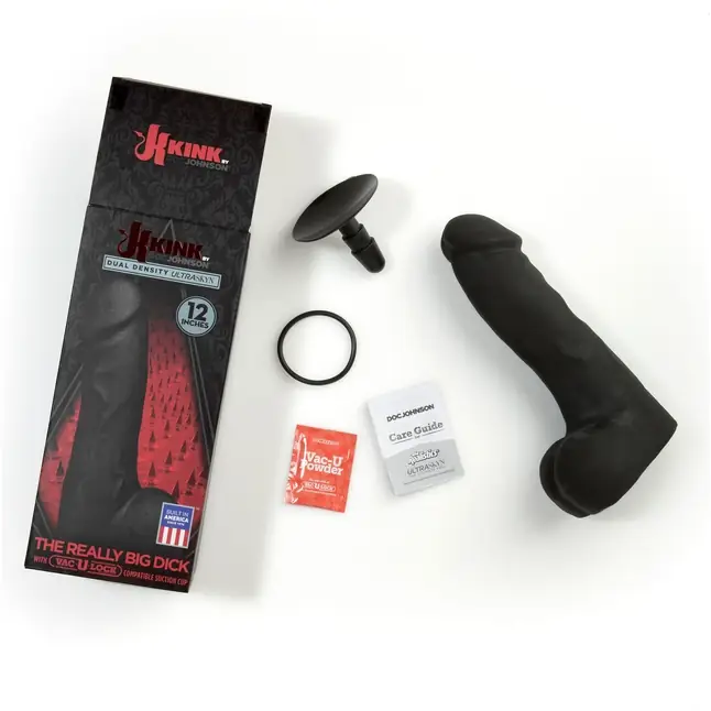 Черный фаллоимитатор-гигант с присоской-плагом The Really Big Dick - 30,5 см - Kink. Фотография 2.