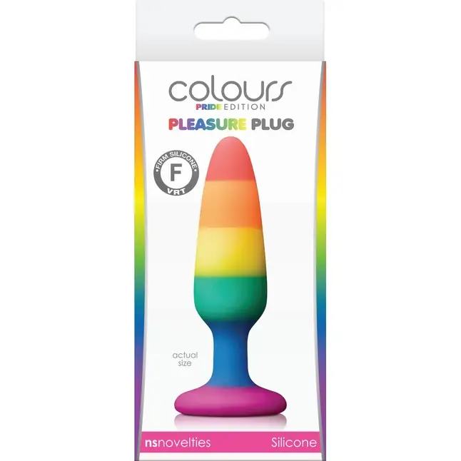 Радужная пробка Colours Pride Edition Pleasure Plug Small - 11 см - Colours. Фотография 2.