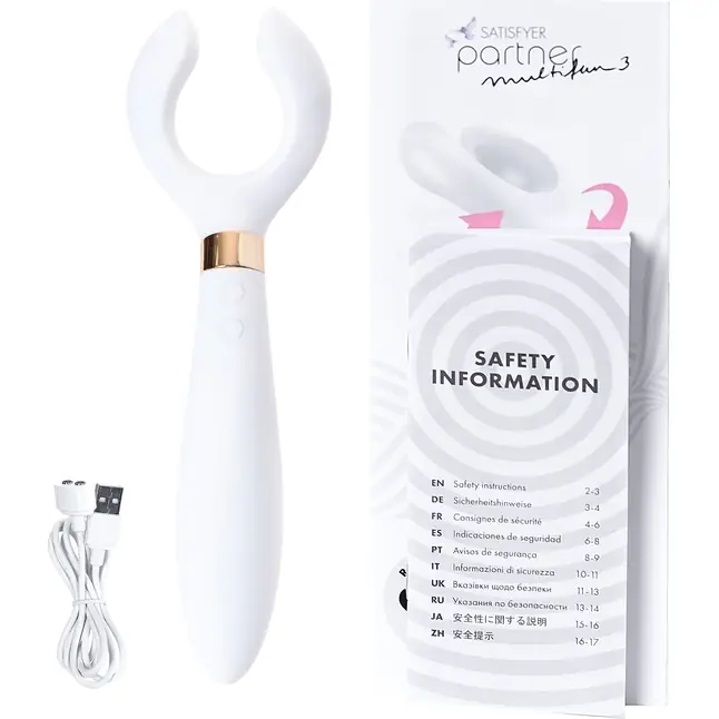 Белый вибромассажер для пар Satisfyer Endless Fun. Фотография 8.