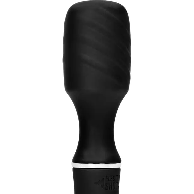 Черный универсальный вибратор с электростимуляцией Electro Vibrating Wand - Electroshock. Фотография 4.
