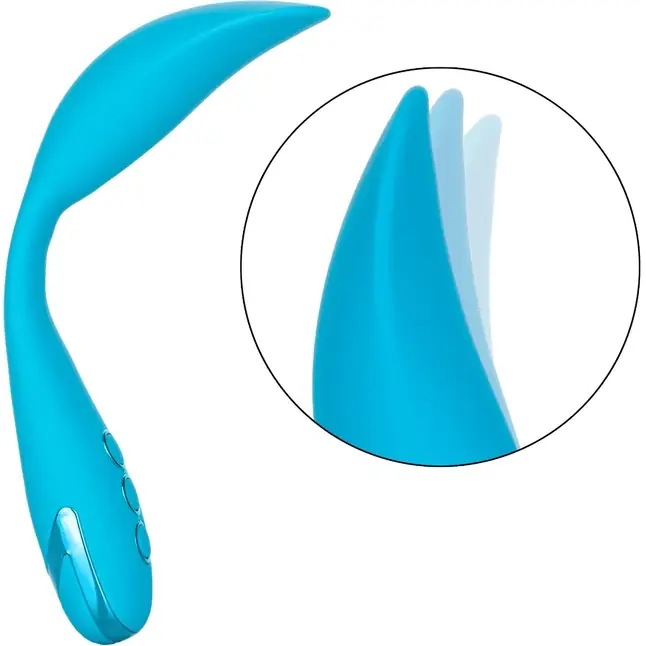 Голубой гнущийся вибратор Palm Springs Pleaser с функцией Power Boost - 15,25 см - California Dreaming. Фотография 8.