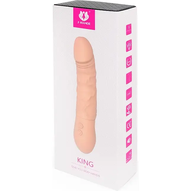 Фиолетовый вибратор-ротатор KING - 22,6 см. Фотография 4.