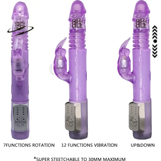 Сиреневый мультифункциональный вибратор Deluxe Dreeam Lover - 26 см. Фотография 5.