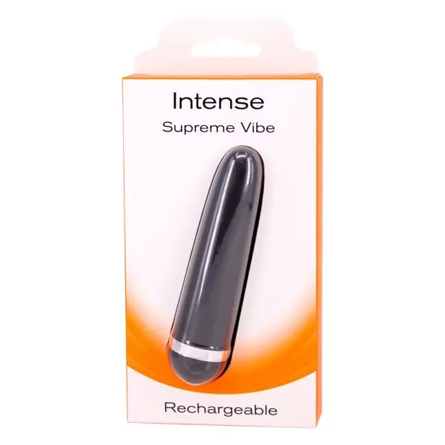 Черная перезаряжаемая вибропуля INTENSE SUPREME VIBE - 9,5 см. Фотография 2.