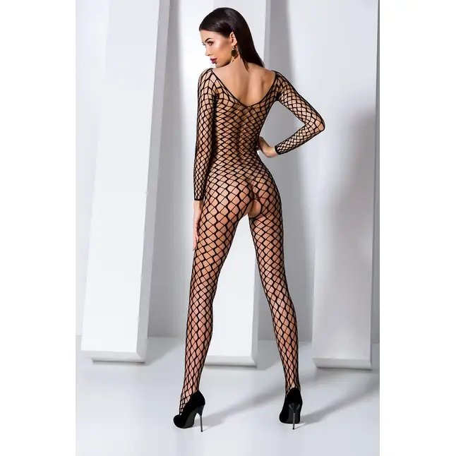 Сетчатый боди-комбинезон с длинными рукавами - Erotic Line. Фотография 4.